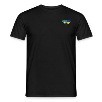 Macau Ukraine Flagge Herz - Männer T-Shirt - Schwarz - Vorne - AI Model Male 178 light (178cm)