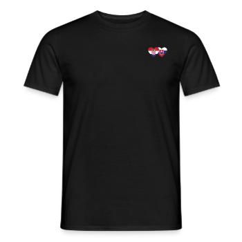 Croatia Slovakia Flag Heart - Men's T-Shirt - black - Front - AI Model Male 178 light (178cm)