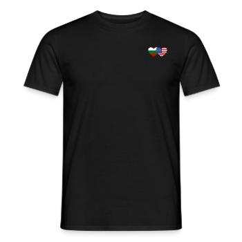 Bulgarie USA Flag Heart - T-shirt homme - noir - Devant - AI Model Male 178 light (178cm)