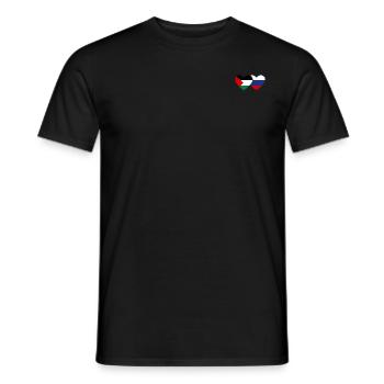 Palestine Russie drapeau coeur - T-shirt homme - noir - Devant - AI Model Male 178 light (178cm)