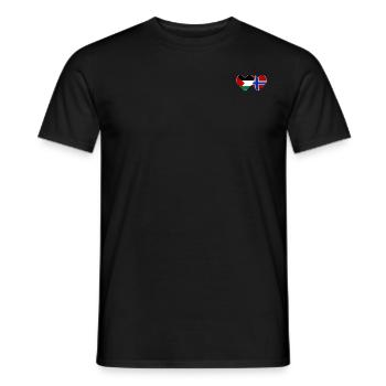Palestine Norvège drapeau coeur - T-shirt homme - noir - Devant - AI Model Male 178 light (178cm)