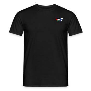 Palestine Finlande Drapeau Coeur - T-shirt homme - noir - Devant - AI Model Male 178 light (178cm)