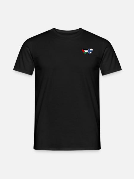 Palestine Finlande Drapeau Coeur - T-shirt homme - noir