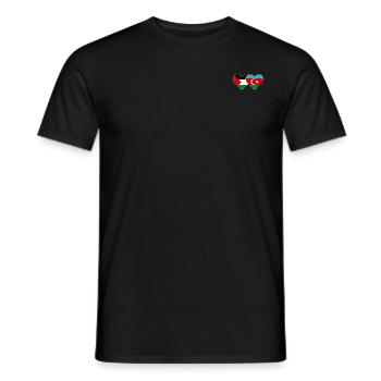 Palestine Azerbaïdjan Drapeau Coeur - T-shirt homme - noir - Devant - AI Model Male 178 light (178cm)