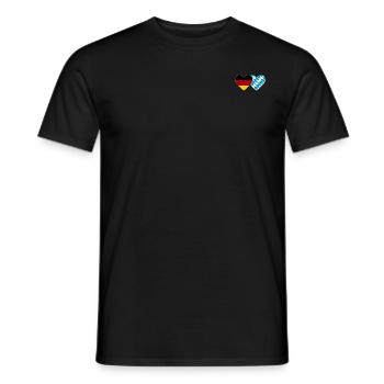 Allemagne Bavière Drapeau Coeur - T-shirt homme - noir - Devant - AI Model Male 178 light (178cm)