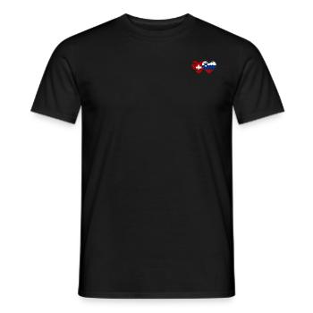 Schweiz Slowenien Flagge used - Männer T-Shirt - Schwarz - Vorne - AI Model Male 178 light (178cm)