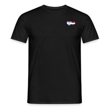 Argentine Hollande drapeau coeur - T-shirt homme - noir - Devant - AI Model Male 178 light (178cm)