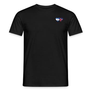 Argentinien Island Flagge Herz - Männer T-Shirt - Schwarz - Vorne - AI Model Male 178 light (178cm)