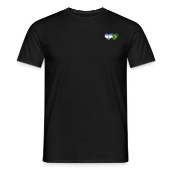 Argentine Brésil Drapeau Coeur - T-shirt homme - noir - Devant - AI Model Male 178 light (178cm)