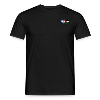 Drapeau de la Palestine de l’Argentine coeur utilisé - T-shirt homme - noir - Devant - AI Model Male 178 light (178cm)