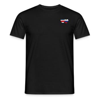 Costa Rica Russie drapeau coeur - T-shirt homme - noir - Devant - AI Model Male 178 light (178cm)