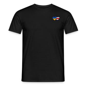 Ukraine Costa Rica Flag Heart - Men's T-Shirt - black - Front - AI Model Male 178 light (178cm)