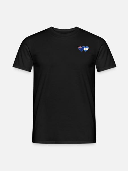 Australia Argentina flag heart - Men's T-Shirt - black
