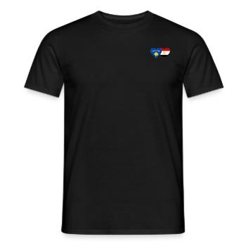 Kosovo Egypte Drapeau Coeur - T-shirt homme - noir - Devant - AI Model Male 178 light (178cm)