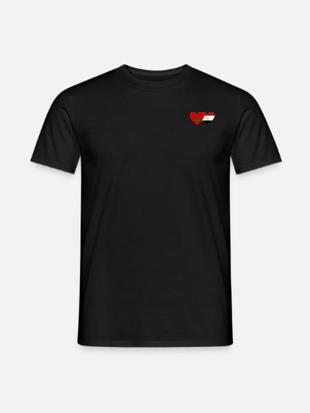 Morocco Egypt Flag Heart - Men's T-Shirt - black