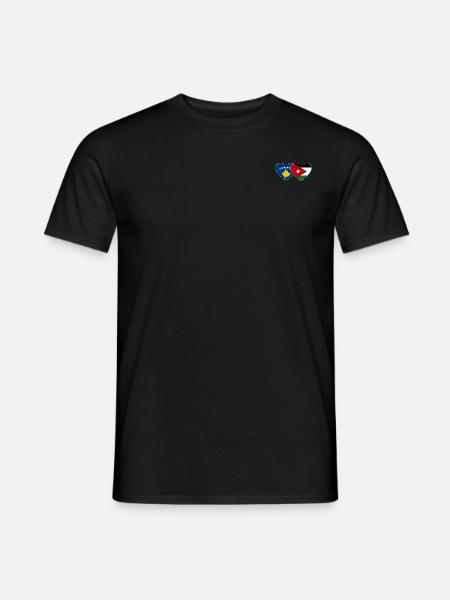 Kosovo Jordanien Flagge Herz - Mænd T-shirt - sort