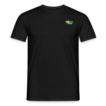 Bosnie Pakistan drapeau coeur - T-shirt homme - noir - Devant - AI Model Male 178 light (178cm)