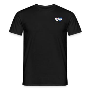 Corée du Sud Argentine Drapeau Coeur - T-shirt homme - noir - Devant - AI Model Male 178 light (178cm)