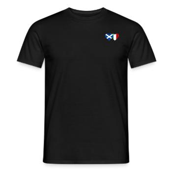 Scotland Italy Flag Heart - Men's T-Shirt - black - Front - AI Model Male 178 light (178cm)