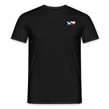 Schottland Tschechien Flagge Herz - Männer T-Shirt - Schwarz - Vorne - AI Model Male 178 light (178cm)