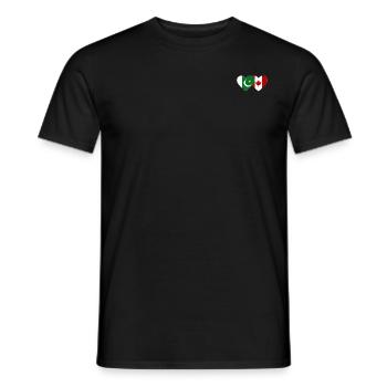Coeur de drapeau du Pakistan Canada - T-shirt homme - noir - Devant - AI Model Male 178 light (178cm)