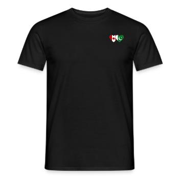 Canada Pakistan flag heart - Men's T-Shirt - black - Front - AI Model Male 178 light (178cm)