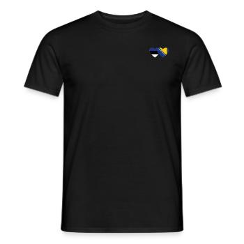 Estonie Bosnie Drapeau Coeur - T-shirt homme - noir - Devant - AI Model Male 178 light (178cm)