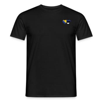 Bosnien Estland Flagge Herz - Männer T-Shirt - Schwarz - Vorne - AI Model Male 178 light (178cm)