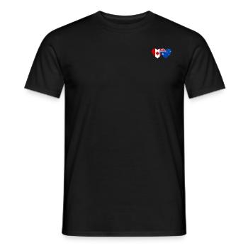 Canada Australia Flag Heart - Men's T-Shirt - black - Front - AI Model Male 178 light (178cm)