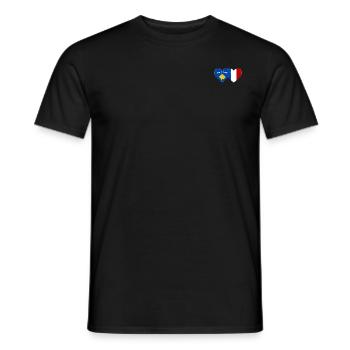 Kosovo France Drapeau Coeur - T-shirt homme - noir - Devant - AI Model Male 178 light (178cm)