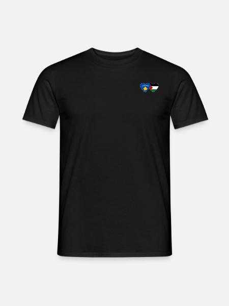 Kosovo Palestine Flag Heart - Men's T-Shirt - black