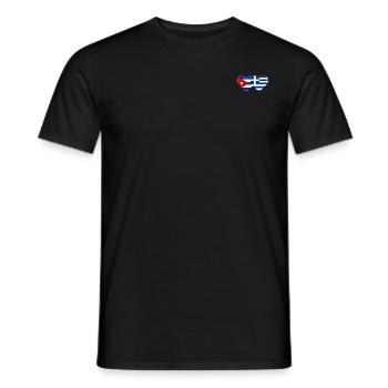 Cuba Greece Flag Heart - Men's T-Shirt - black - Front - AI Model Male 178 light (178cm)