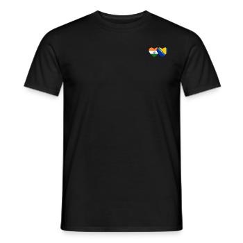 Inde Bosnie drapeau coeur - T-shirt homme - noir - Devant - AI Model Male 178 light (178cm)