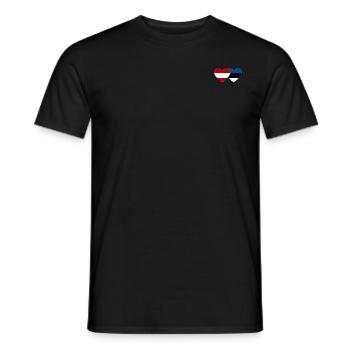 Österreich Estland Flagge Herz - Männer T-Shirt - Schwarz - Vorne - AI Model Male 178 light (178cm)