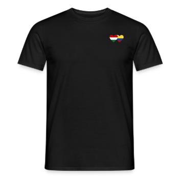 Hungary Colombia Flag Heart - Men's T-Shirt - black - Front - AI Model Male 178 light (178cm)