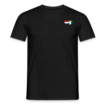 Hollande Nigeria Drapeau Coeur - T-shirt homme - noir - Devant - AI Model Male 178 light (178cm)