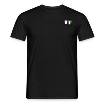 Drapeau France Nigeria Cœur - T-shirt homme - noir - Devant - AI Model Male 178 light (178cm)