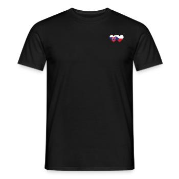 Slowakei Tschechien Flagge Herz - Männer T-Shirt - Schwarz - Vorne - AI Model Male 178 light (178cm)