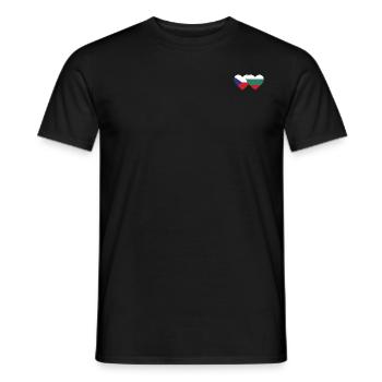 Tschechien Bulgarien Flagge Herz - Männer T-Shirt - Schwarz - Vorne - AI Model Male 178 light (178cm)