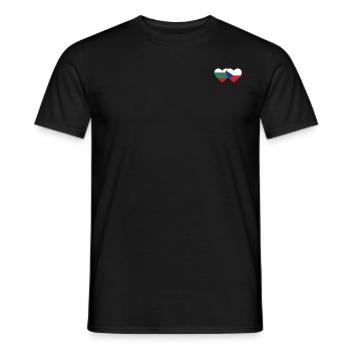 Bulgarien Tschechien Flagge Herz - Männer T-Shirt - Schwarz - Vorne - AI Model Male 178 light (178cm)
