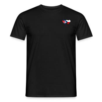 Kuba Tschechien Flagge Herz - Männer T-Shirt - Schwarz - Vorne - AI Model Male 178 light (178cm)