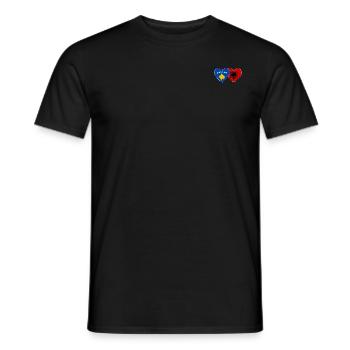 Kosovo Albania Flag Heart - Men's T-Shirt - black - Front - AI Model Male 178 light (178cm)