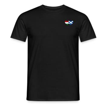 Hongrie Écosse Drapeau Cœur - T-shirt homme - noir - Devant - AI Model Male 178 light (178cm)