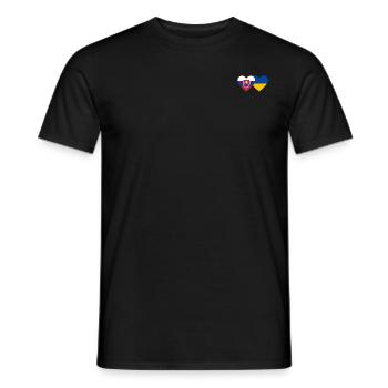 Slowakei Ukraine Flagge Herz - Männer T-Shirt - Schwarz - Vorne - AI Model Male 178 light (178cm)