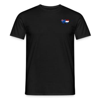 Australie Hollande Drapeau Coeur Drapeau utilisé - T-shirt homme - noir - Devant - AI Model Male 178 light (178cm)