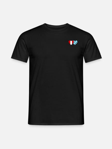 Pérou Bavière Drapeau Coeur - T-shirt homme - noir