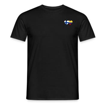 Finland Colombia Flag Heart - Men's T-Shirt - black - Front - AI Model Male 178 light (178cm)