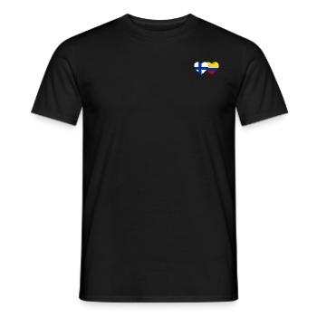 Finlande Colombie Drapeau Coeur Utilisé - T-shirt homme - noir - Devant - AI Model Male 178 light (178cm)