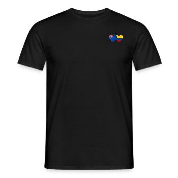 Australia Colombia Flag Heart - Men's T-Shirt - black - Front - AI Model Male 178 light (178cm)