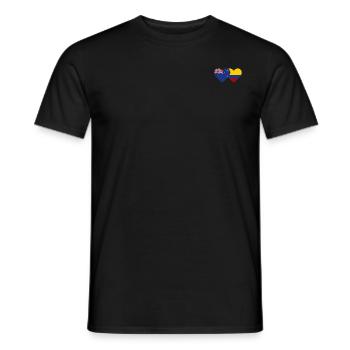 Nouvelle-Zélande Colombie Drapeau Coeur - T-shirt homme - noir - Devant - AI Model Male 178 light (178cm)